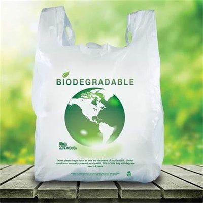 20마리의 마이크 생 분해성 플라스틱 쇼핑 가방 투명한 미생물에 의해 분해된 식료품 백